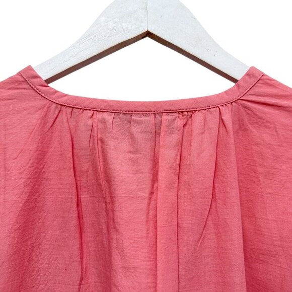 LANE BRYANT Pink Peasant Blouse Size 16 Cotton Eyelet Long Sleeve Womens Top NWT - Picture 8 of 9